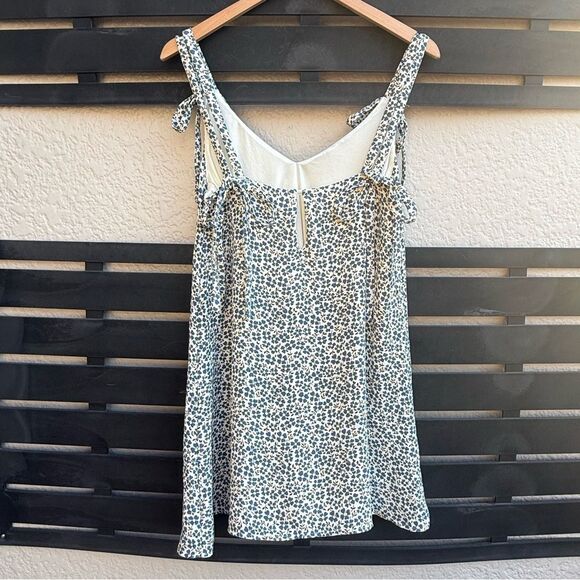 Zara Trafaluc Collection Tie-Strap Mini Dress in Blue/Cream Floral Print | XS - Picture 4 of 8